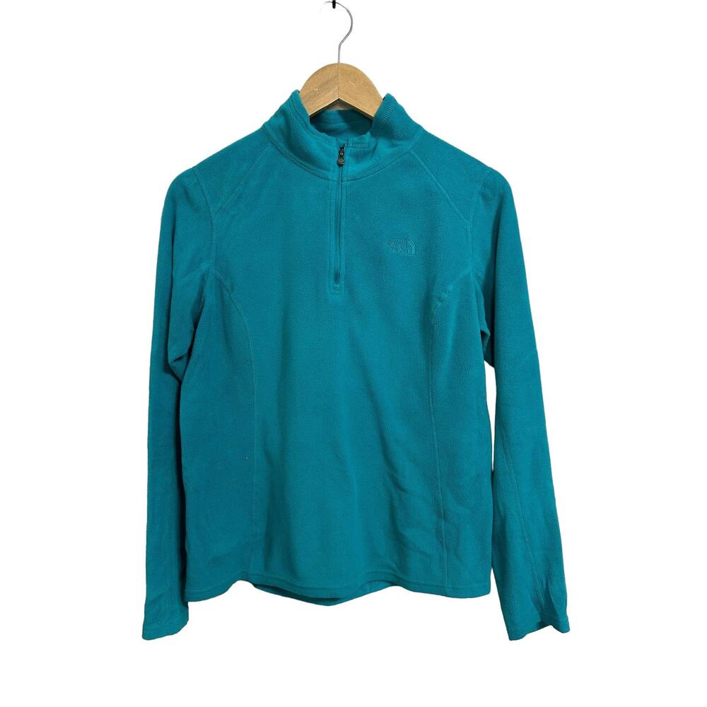 The North Face Blue 1/4 Zip Up Fleece Pullover Jacket High Neck‎ Size Medium